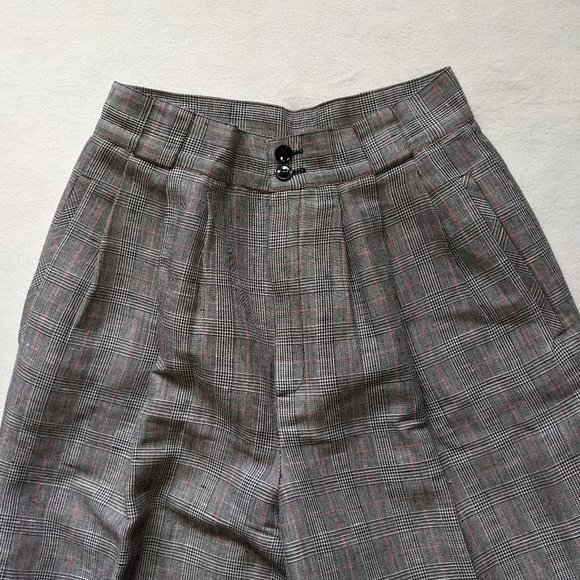 Vintage 80s Plaid Trousers - Picture 2 of 4
